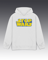 DIYANYONE Original "STOP WARS" Hoodie - Heavyweight Cotton Blend Pullover, Sci-Fi Parody Peace Activism Hoodies