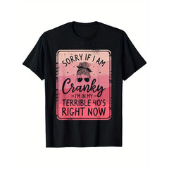 Sorry T-Shirt Round Neck 100% Cotton T-Shirt Short Sleeve Women Men Family T-Shirt Funny Gift T-Shirt Regular Fit Comfortable Stretch Fabric All-Season Wear Cotton T Shirts
