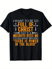 Men's Inspirational Christian TShirt Full of Christ Quote Crew Neck Short Sleeve Perfect for Summer Faith ExpressionT-shirt Gift