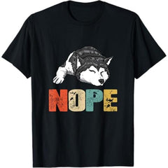 Vintage Nope Siberian Husky Dog T-Shirt