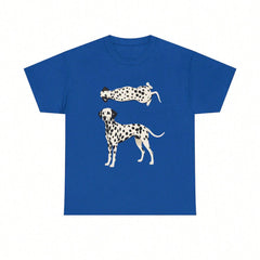 Women's T-Shirt With Dalmatian Dog Illustration T-Shirt | Two Dalmatians On A Red Background Are Cool In The Summer