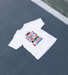 DIYANYONE Original Cotton Tee: NO KING IN AMERICAN Geometric Flag