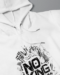 DIYANYONE Original "NO KING AMERICAN" Hoodie - Heavyweight Cotton Blend Streetwear Pullover, Distressed Political Statement Hoodies, Urban Grunge Style