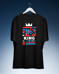 DIYANYONE Original Cotton Tee: NO KING IN AMERICAN Geometric Flag