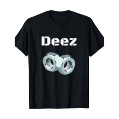 Funny "Deez Nuts" Graphic T-Shirt, Men's Casual Crew Neck Short Sleeve Tee