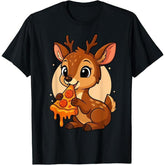 Funny Gazelle Eating Pizza Graphic T-Shirt