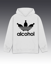 DIYANYONE Original "ALCOHOL" Hoodie - Heavyweight Cotton Blend Pullover, Pub Culture Drink Parody Hoodies