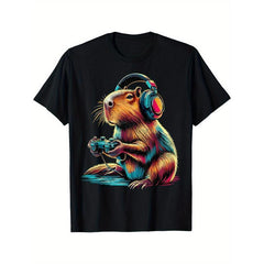 Capybara Funny Video Games Graphic T-Shirt