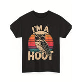 I’m A Hoot Owl On The Outside I‘m Hootin’ Inside T-Shirt Funny Bird Pun Graphic Tee Night Owl Humor Unisex Summer Casual Top Soft Cotton Crew Neck Vintage Style Nocturnal Animal Lover Gift