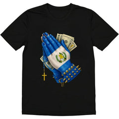 Graphic T-Shirt with Guatemala Flag Praying Hands