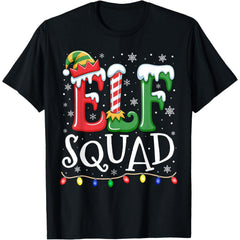 Elf Family Christmas Matching Pajamas Xmas Elf Squad T-Shirt