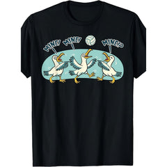 Save Miners Seagull Funny Volleyball Player Beach Game T-Shirt Retro Sports Humor Graphic Tee Unisex Summer Casual Top Soft Cotton Crew Neck Vintage Style