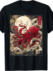 Japanese Octopus Art Ukiyo-E Mythical Sea Creature T-Shirt