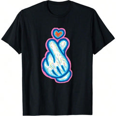 Valentine's Day Sweet Art Finger Heart T-Shirt