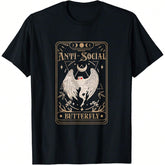 Mothman Tarot Card Antisocial Butterfly Cryptid Red Eyed T-Shirt Daily T-Shirt Women T-Shirt