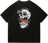 Graphic Tees Y2k Vintage Skull Print Short Sleeve Concert Tops Summer T Shirts