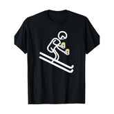 T-Shirt with Fun Skiing Beer Graphic