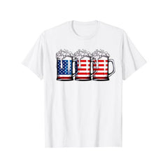 Beer American Flag 4th of July T-Shirt