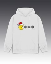 DIYANYONE Retro Gaming Christmas Hoodie: Pac-Man Snowflake Winter Chase
