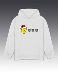 DIYANYONE Retro Gaming Christmas Hoodie: Pac-Man Snowflake Winter Chase
