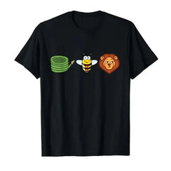 Hose Bee Lion Mens T Shirts Cotton Short Sleeve T-Shirt Crew Neck Tees Casual Shirt