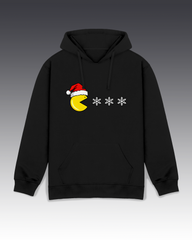 DIYANYONE Retro Gaming Christmas Hoodie: Pac-Man Snowflake Winter Chase