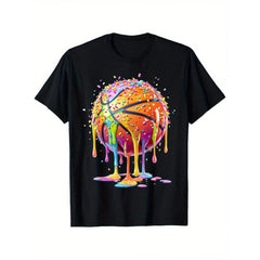 Basketball Ice Cream Drip Graphic T-Shirt