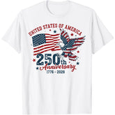 Vintage United States of America 250th Anniversary T-Shirt - 1776-2026 USA Independence Graphic Tee, Unisex Patriotic Top