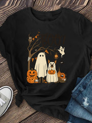 Boo! T-Shirt Halloween Ghost Dog Cute Pumpkin Tee