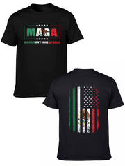MAGA Mexicans Ain't Going Anywhere USA Mexico Flag 2 Side Shirt