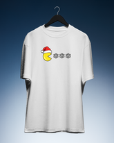 DIYANYONE Original Retro Gaming Tee: Pac-Man Santa Snow Eater