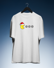DIYANYONE Original Retro Gaming Tee: Pac-Man Santa Snow Eater