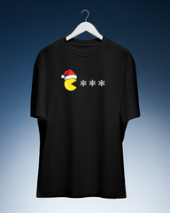 DIYANYONE Original Retro Gaming Tee: Pac-Man Santa Snow Eater