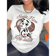 "Smile Now Cry Later" Quote Graphic T-Shirt