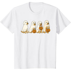 Golden Retriever Dog Ghost Halloween Pumpkin T-Shirt