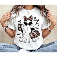 Boo-Jee Ghost Shirt, Leopard Ghost Tee, Ghost Coffee Shirt, Funny Fall Shirt, Girly Halloween Gift, Boojee Shirt, Gift Idea For Women Best Friend