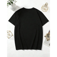 Women' God Says Bible Verse Print Black TShirt Crew Neck Casual Cotton Tee Medium Stretch Knit Fabric Regular Fit For emale Ladies