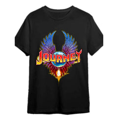 Journey Classic Rock Band T-Shirt Fun Men's Short Sleeve Pattern T-Shirt Collection, Blackgraphic tees men gifts Casual Round Neck graphic tees men gifts starfire outfits graphic tee 90s graphic tees
