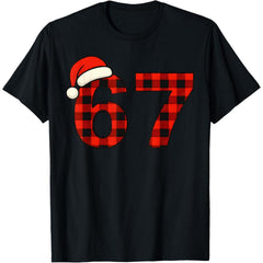 67 Christmas Funny Six Seven Meme Plaid T-Shirt