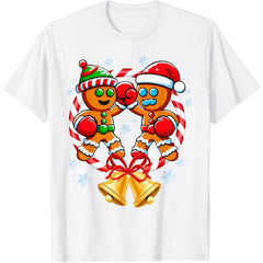 Funny Gingerbread Cookies Christmas Fighting Boxing T-Shirt