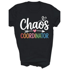 Chaos Coordinator Funny Teacher T-Shirt Sarcastic Classroom Humor Graphic Tee Unisex Gift Casual Summer Top Soft Cotton Crew Neck Holiday Style