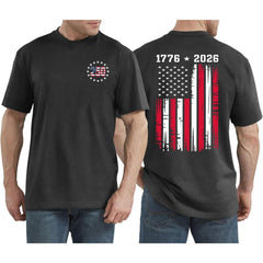 250 Years American Flag Shirts for Men: 4th of July T Shirt 1776-2026 USA Patriotic Tee Tops