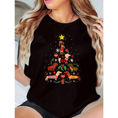 Funny Dachshund Christmas Tree Shirt Ornament Decor