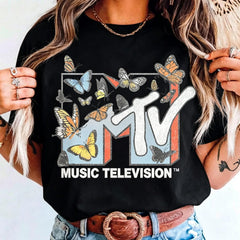 Lots Of Butterflies T-Shirt, Vintage Music Television Tee, Retro 80s & 90s Family Matching Tee