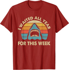 I Waited All Year For This Week - Shark Lover Ocean Unisex T-Shirt