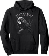 Black Crow, F-Caw-F Funny Black Bird moon Gothic Adult Humor Pullover Hoodie