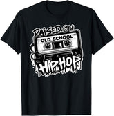 RAISED ON OLD SCHOOL HIP HOP 80s 90s Cassette T-Shirt