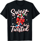 Sweet But Twisted Funny Christmas Candy Cane Xmas Holiday T-Shirt