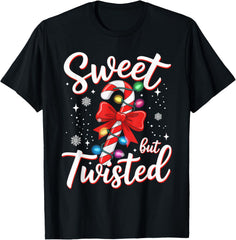 Sweet But Twisted Funny Christmas Candy Cane Xmas Holiday T-Shirt