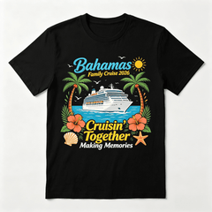 Bahamas Family Cruise 2026 T‑Shirt, Cruisin Together Making Memories Summer Beach Travel Tee for Men
